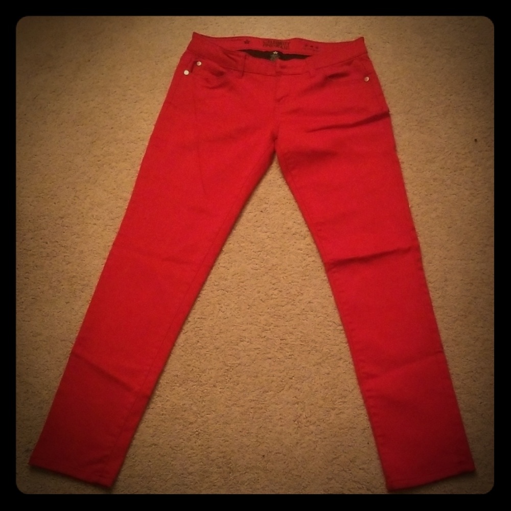 Cherry red skinny jeans - never worn!